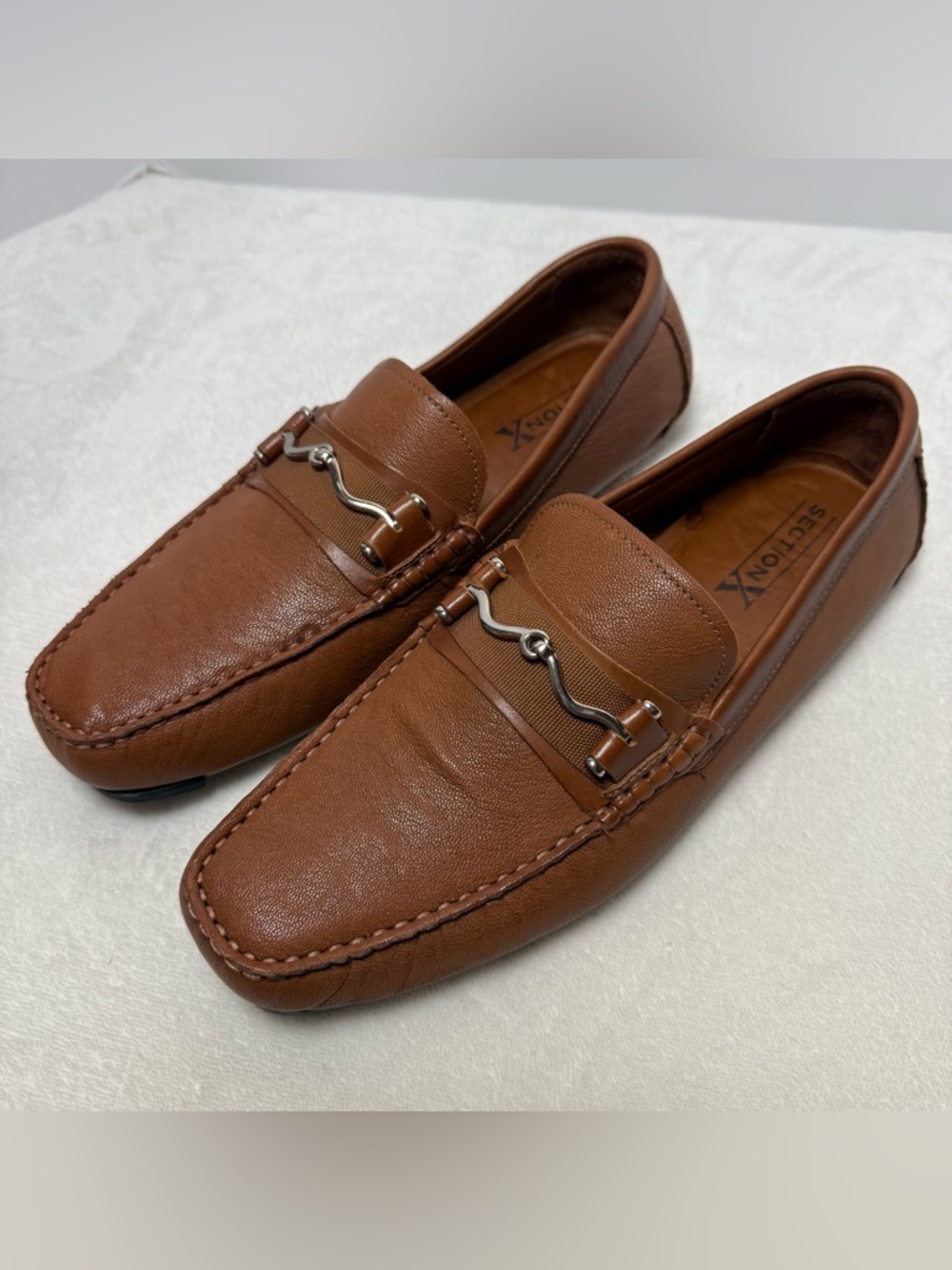 Men’s Brown Leather Bit Driving Loafers by